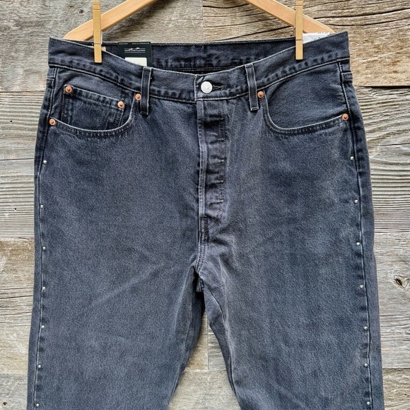 NWT Levi's 501 High Waist Premium Denim Cotton Radical Relic Black 34 30 Gift - Picture 4 of 16